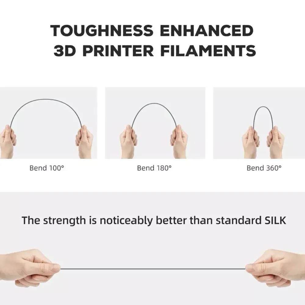 1.75MM SILK PLA 3D Printer Filament 1KG Fits for Most FDM 3D Printers (Grey) - Image 6