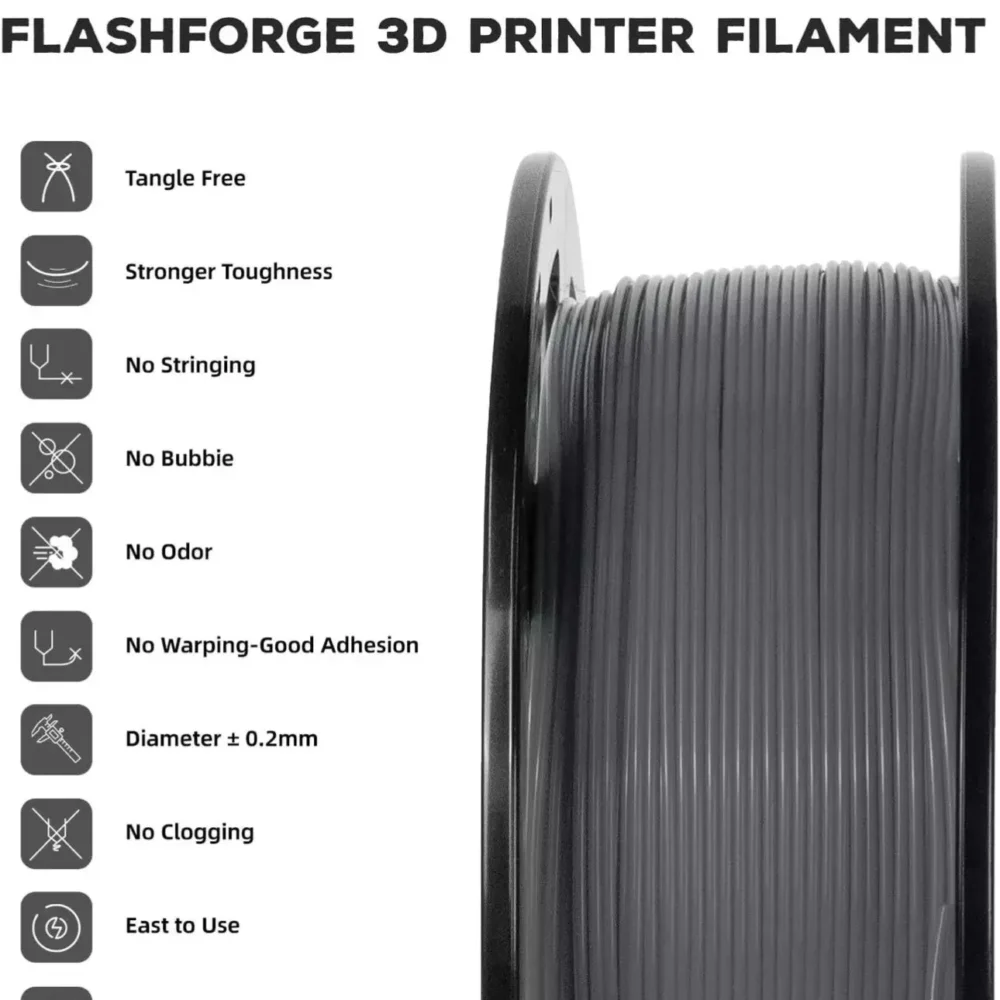 1.75MM SILK PLA 3D Printer Filament 1KG Fits for Most FDM 3D Printers (Grey) - Image 8