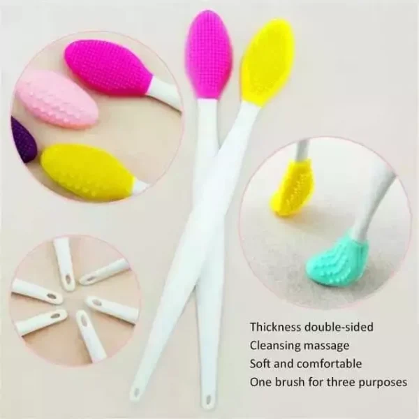 2pcs, Silicone face brush for skin care, exfoliation, nose, blackhead cleaner - Image 2