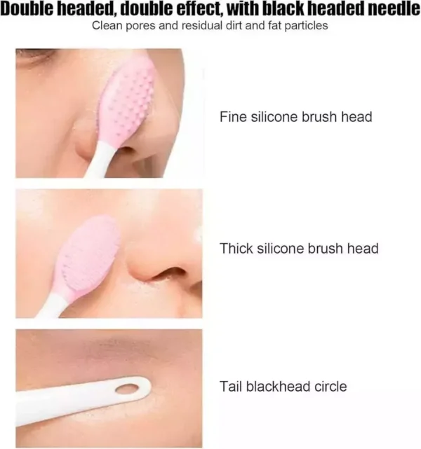 2pcs, Silicone face brush for skin care, exfoliation, nose, blackhead cleaner - Image 15