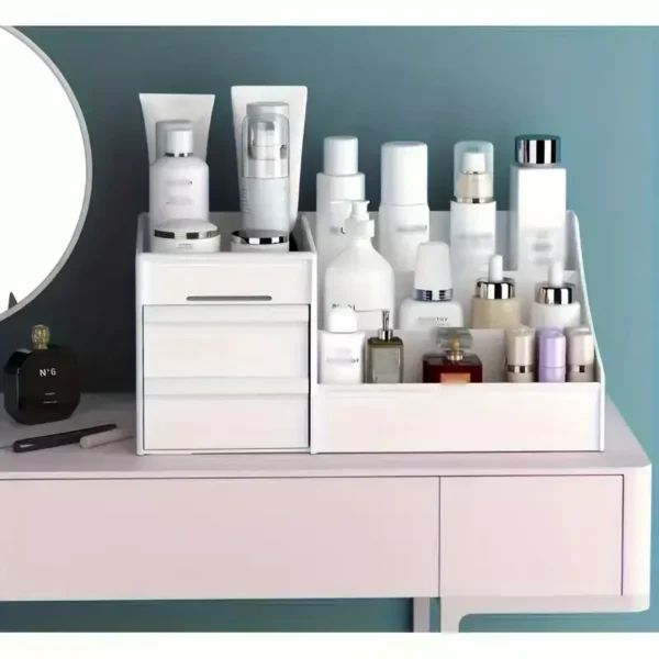 Large Makeup Organizer with Drawers, Stylish Countertop Cosmetic Storage Box - Image 3