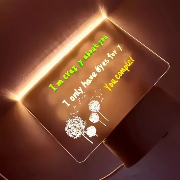 Acrylic LED Writing Board Night Light - Smart Touch Markers | Luminous Designs - Image 2