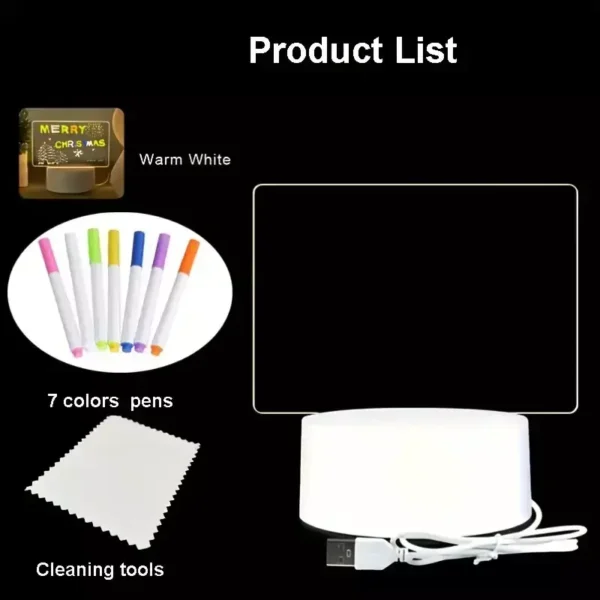 Acrylic LED Writing Board Night Light - Smart Touch Markers | Luminous Designs - Image 7