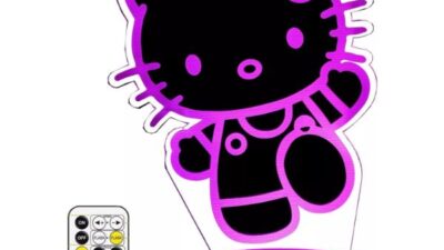 Cute Night Light - Anime Character 7 Color Change Decor Kitty Lamp with Remote