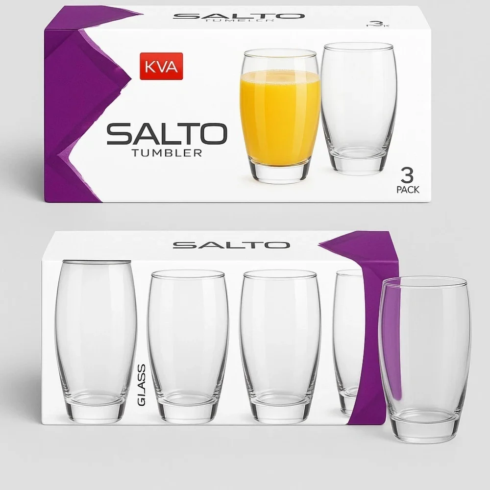 Hiball Tumbler Salto Clear Glass Drinking Glasses - Brand New