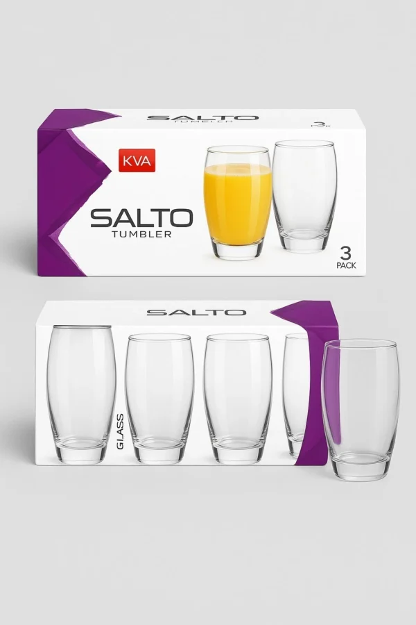 Hiball Tumbler Salto Clear Glass Drinking Glasses - Brand New