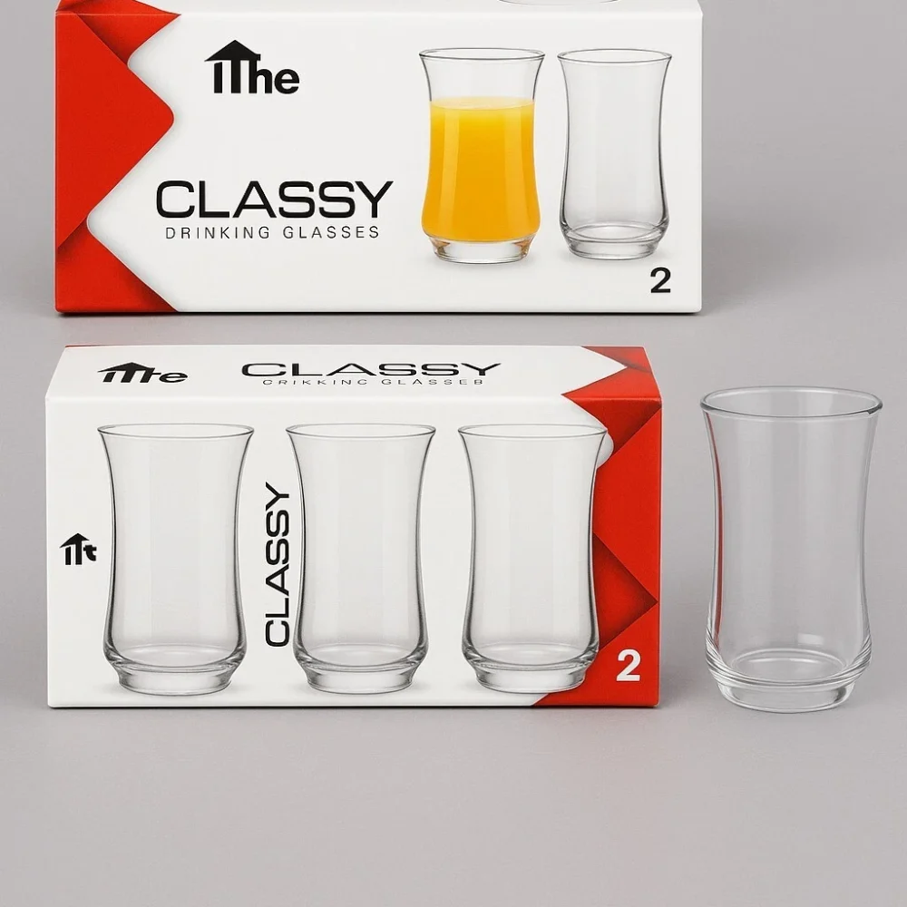 Set of 3 Clear Glass Highball Tumblers 280ml for Juice Water or Daily Drinks