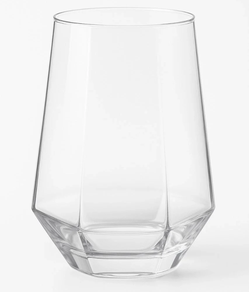 Set of 3 Drinking Glasses Clear Hiball Tumblers for Juice Water or Daily Drinks