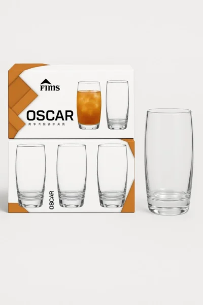 Set of 3 Glass Hiball Tumbler Cups for Juice Water or Daily Drink Use at Home