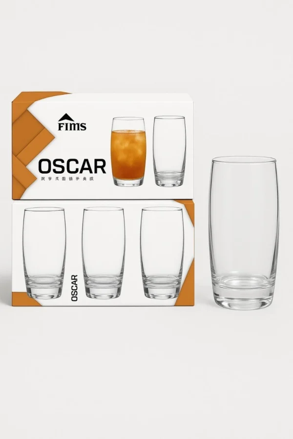 Set of 3 Glass Hiball Tumbler Cups for Juice Water or Daily Drink Use at Home