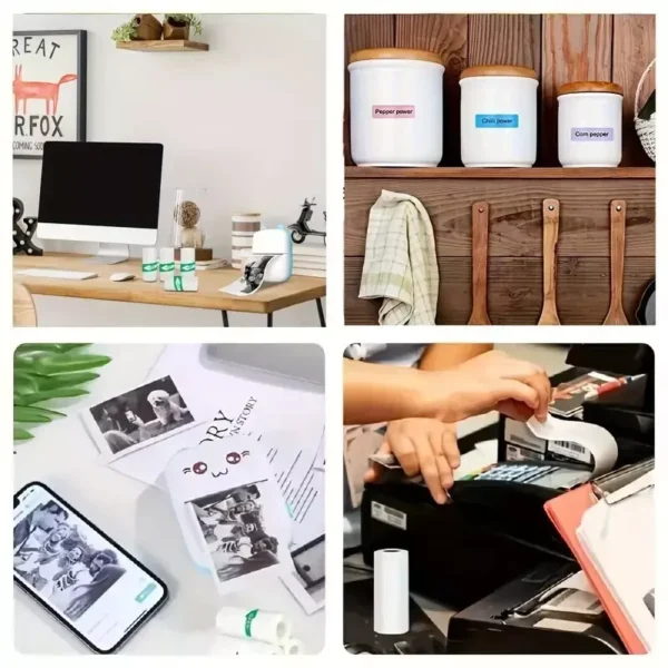 5 Pcs Self-Adhesive Thermal Printer Paper – Mini Printable Sticker Rolls - Image 2