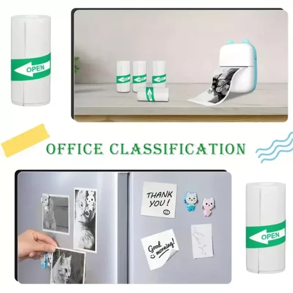 5 Pcs Self-Adhesive Thermal Printer Paper – Mini Printable Sticker Rolls - Image 3