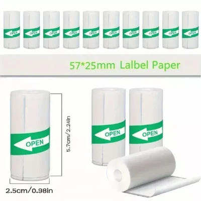 5 Pcs Self-Adhesive Thermal Printer Paper – Mini Printable Sticker Rolls - Image 4