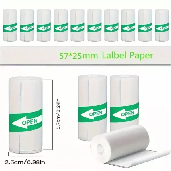 5 Pcs Self-Adhesive Thermal Printer Paper – Mini Printable Sticker Rolls - Image 4