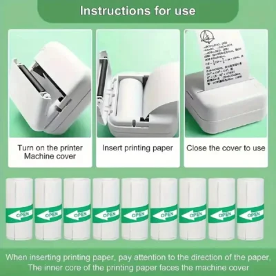5 Pcs Self-Adhesive Thermal Printer Paper – Mini Printable Sticker Rolls - Image 7