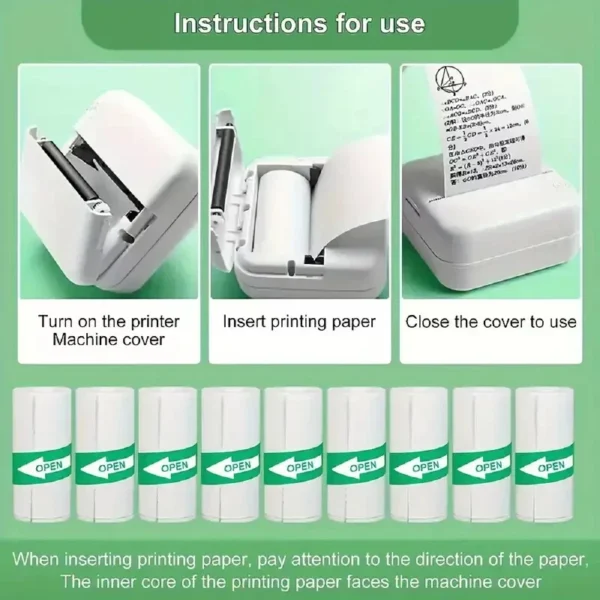 5 Pcs Self-Adhesive Thermal Printer Paper – Mini Printable Sticker Rolls - Image 7