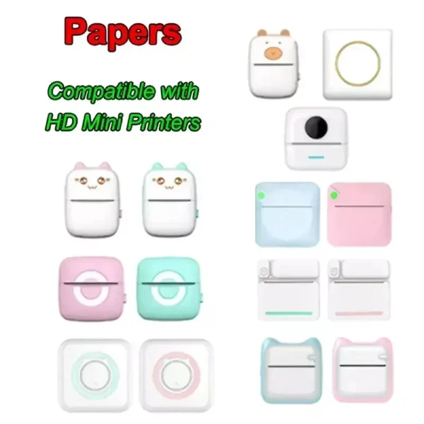 5 Pcs Self-Adhesive Thermal Printer Paper – Mini Printable Sticker Rolls - Image 8