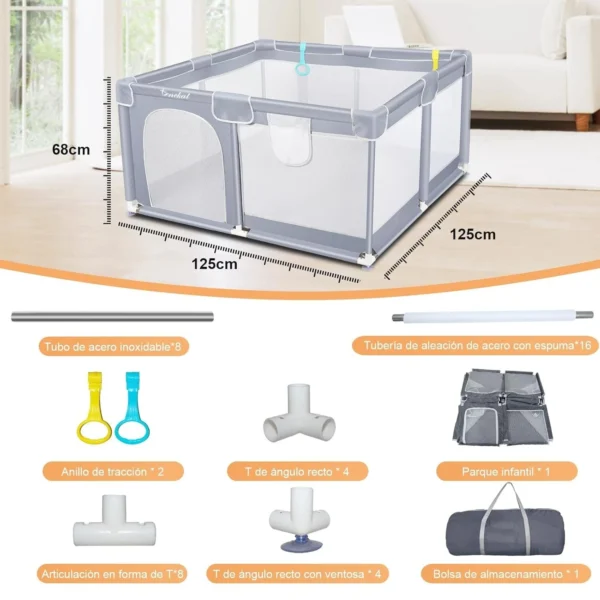 Baby Playpen Anti-Slip Base,50 x 50 In - Image 3