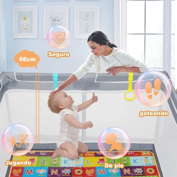 Baby Playpen Anti-Slip Base,50 x 50 In - Image 5