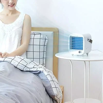 Desk Cooler Fan, Small Air Conditioner Cooling Fan, Rechargeable Built-in Ice... - Image 4