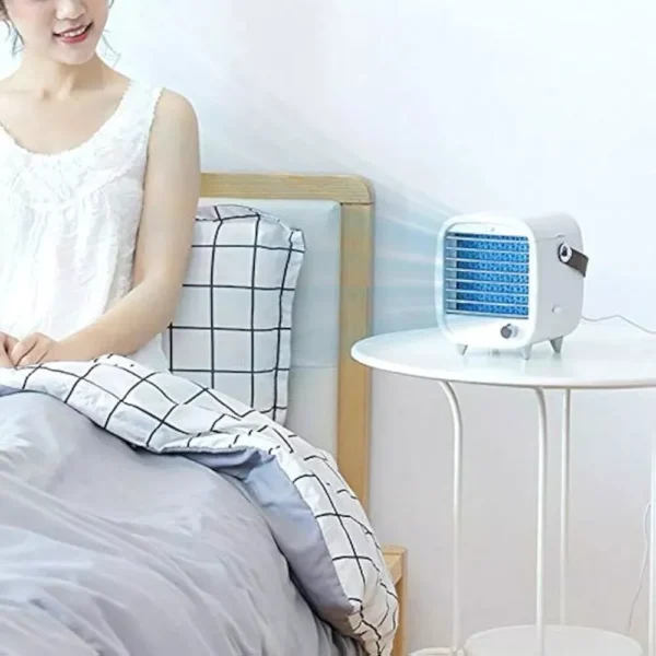 Desk Cooler Fan, Small Air Conditioner Cooling Fan, Rechargeable Built-in Ice... - Image 4