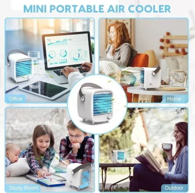 Desk Cooler Fan, Small Air Conditioner Cooling Fan, Rechargeable Built-in Ice... - Image 10