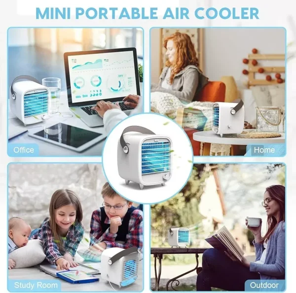 Desk Cooler Fan, Small Air Conditioner Cooling Fan, Rechargeable Built-in Ice... - Image 10