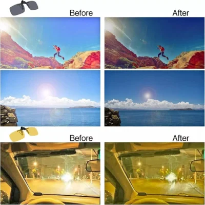 2pcs Clip On Polarized Sunglasses Flip Up Over Glasses UV400 Lens Set - Image 7