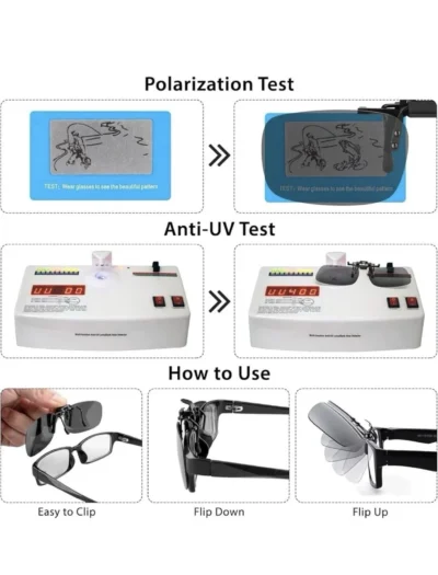 2pcs Clip On Polarized Sunglasses Flip Up Over Glasses UV400 Lens Set - Image 5
