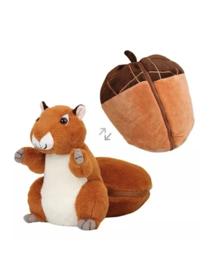 Squirrel Stuffed Toy Zipper Plush Soft Toy for Kids Gift - Image 3