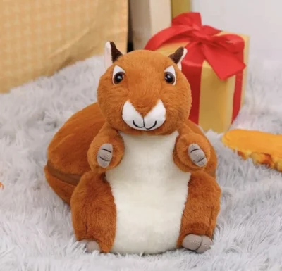 Squirrel Stuffed Toy Zipper Plush Soft Toy for Kids Gift - Image 2
