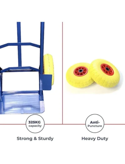 325Kg Sack Truck Heavy Duty HandTrolley Car Industrial Solid PU Wheel Tyre - Image 3
