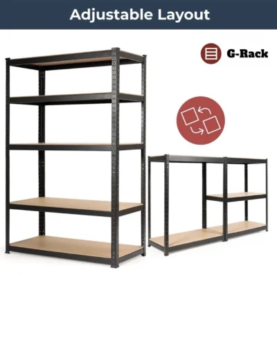 Rack Garage Shelving Units 180x120x45cm Single Bay 5 Tier Shelf Heavy Duty - Image 5