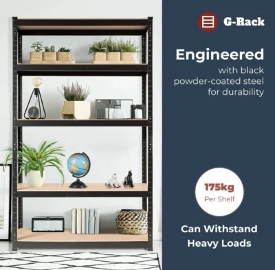 Rack Garage Shelving Units 180x120x45cm Single Bay 5 Tier Shelf Heavy Duty - Image 7