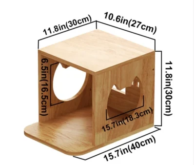 PETOMG Cat Perch Cat Wall Bed Ladder Furniture Shelf House Rubberwood - Image 2