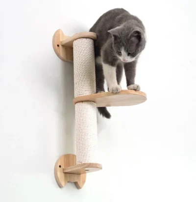 PETOMG Cat Scratching Post, Cat Wall Shelves climbing tree, Cat Walks | Rubberwood
