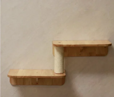2-Levels Cat Wall steps Cat Shelf, Cat Ladder Cat climbers for wall Rubberwood - Image 6
