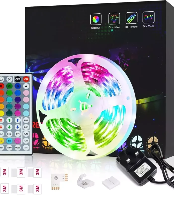 LED Strip Lights10M RGB 5050 Colour Changing Tape Cabinet Kitchen,TV,Lighting